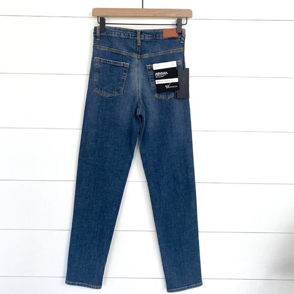 Outland Denim Abigail High Rise Slim Tapered Jeans in Dakota Blue Wash, 25x30 - Picture 3 of 8